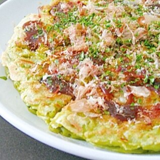 野菜の王様モロヘイヤ入りお好み焼き